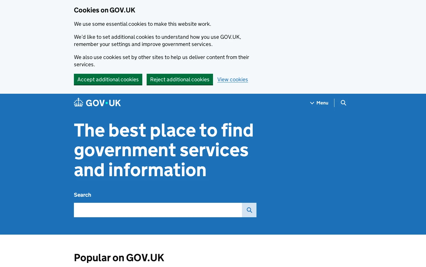 GOV.UK 页面快照